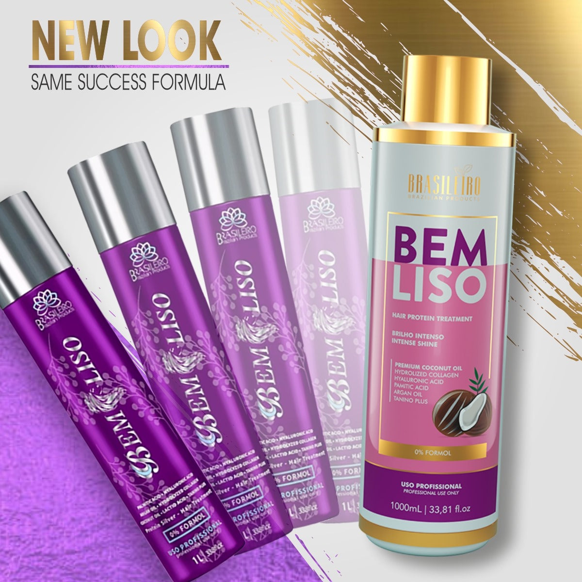 Tratamiento capilar brasileño con proteínas para cabello dañado: BEM LISO 1L